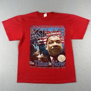 Vtg Y2K Martin Luther King Jr. T Shirt Men's Large Red Obama Black History Pride